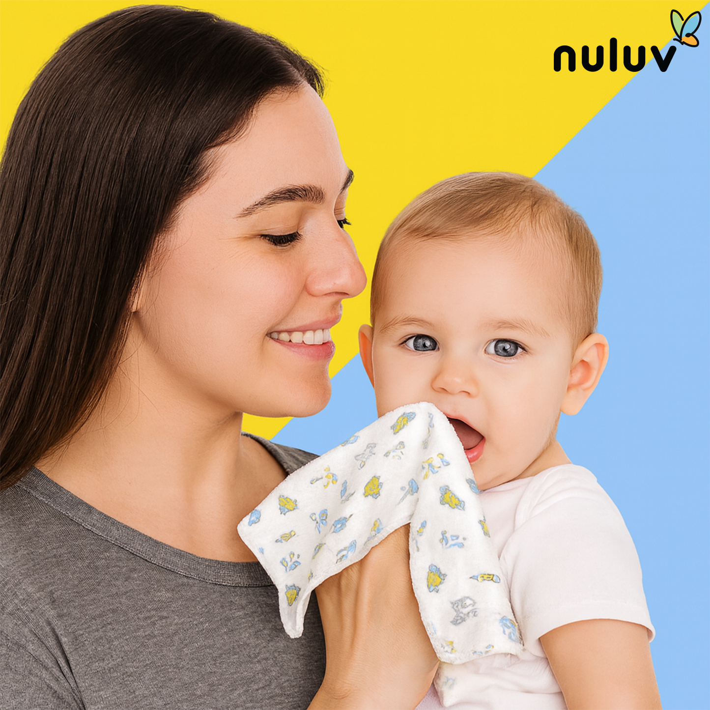 Nuluv Printed baby napkins for Boys - Pack of 6
