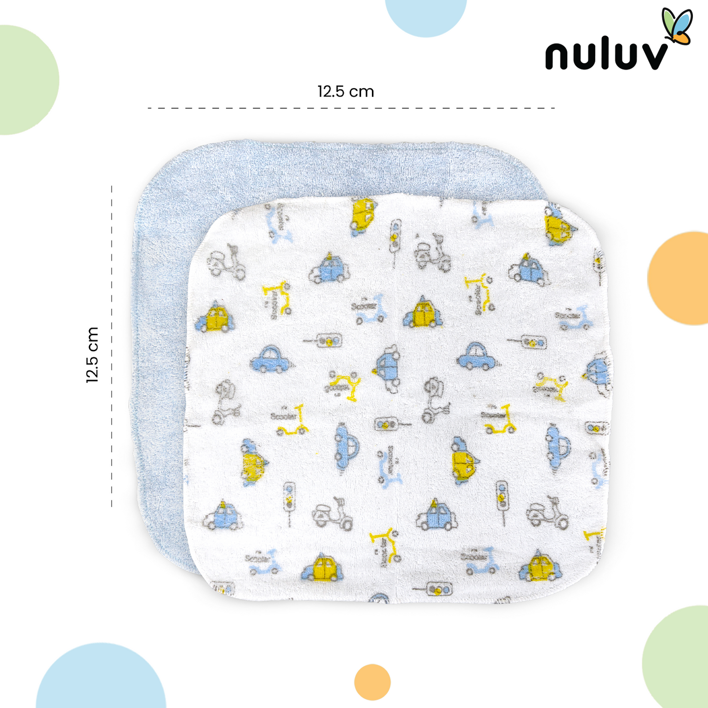 Nuluv Printed baby napkins for Boys - Pack of 6