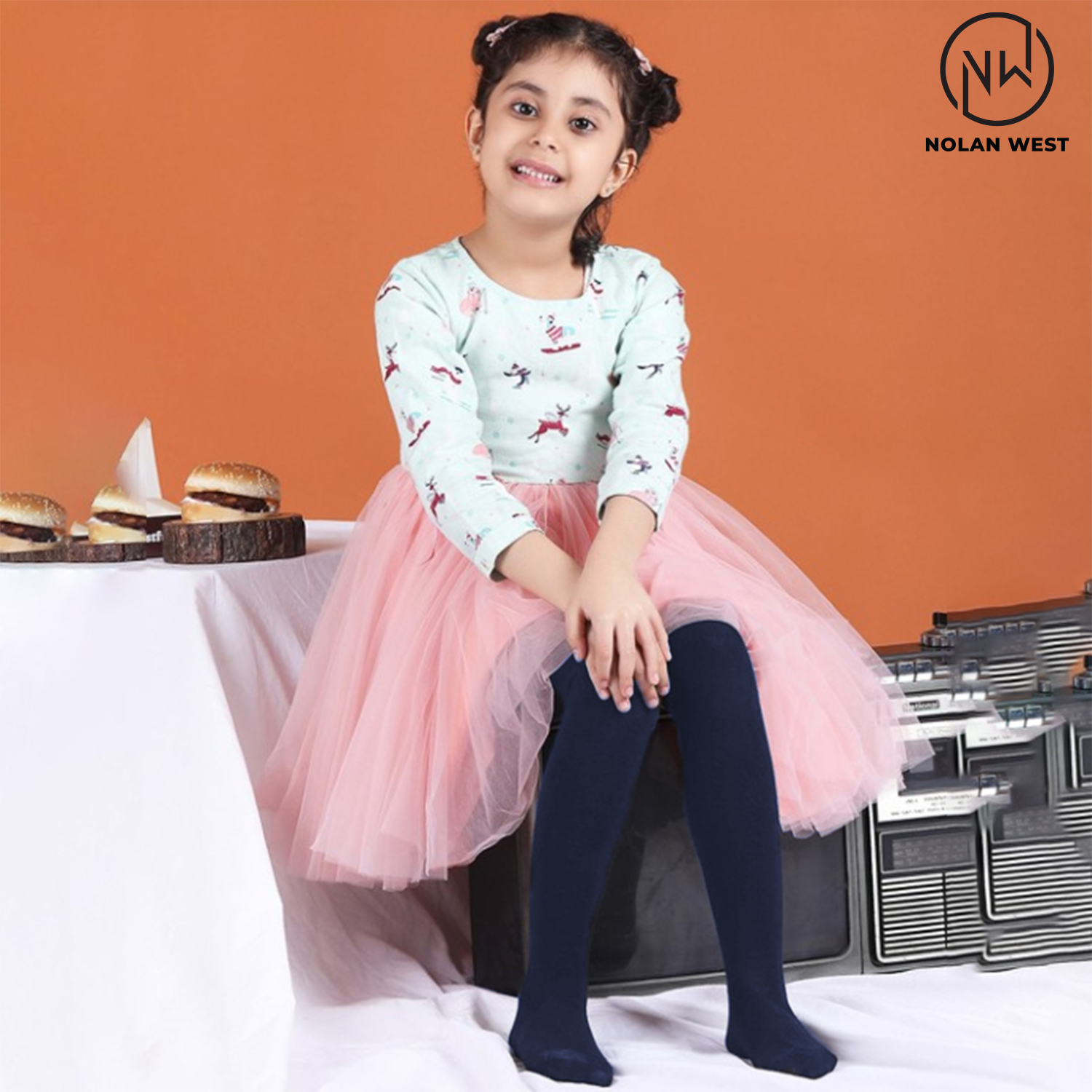 Girls Stockings - Navy Blue