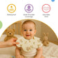 Nuluv Baby Bibs, Soft, Quick-Drying and Gentle for Sensitive Skin, Snap Button Closure, Reusable and Highly Absorbent, Made with 100% Muslin Cotton, 0+ Months, Multi on Off-White Base, Pack of 2