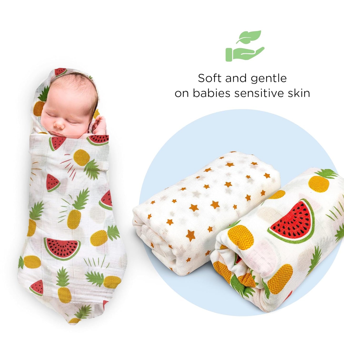 Nuluv Whale Swaddle Wrap Super Ultra Soft Cotton Malmal Baby Swaddle Cloth | Soft Pure Cotton Sheets Baby Wrap Set for New Born Babies | New Born Swaddles, Suitable 0 to 6 Months, Yellow