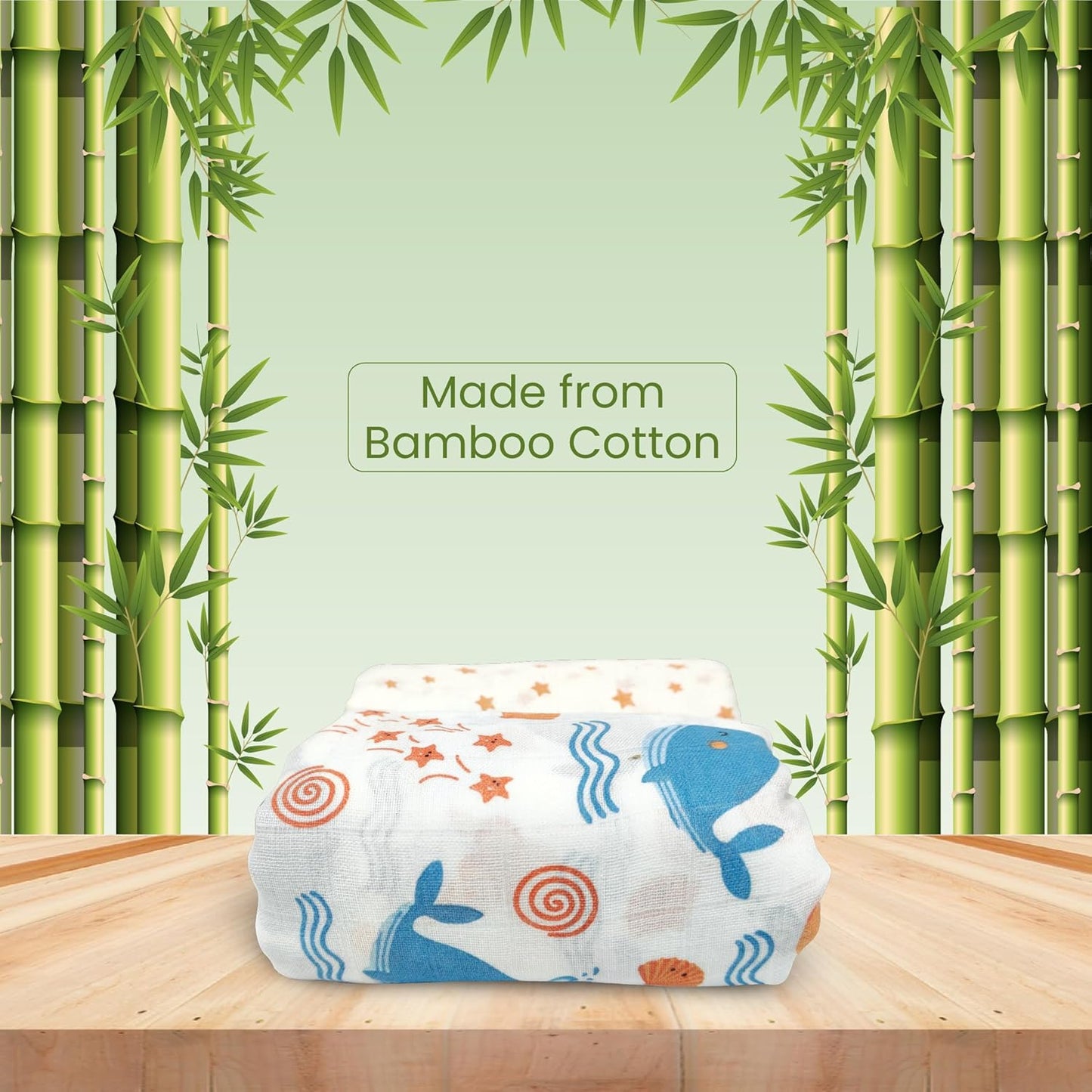 Nuluv Whale Swaddle Wrap Super Ultra Soft Cotton Malmal Baby Swaddle Cloth | Soft Pure Cotton Sheets Baby Wrap Set for New Born Babies | New Born Swaddles, Suitable 0 to 6 Months, Blue