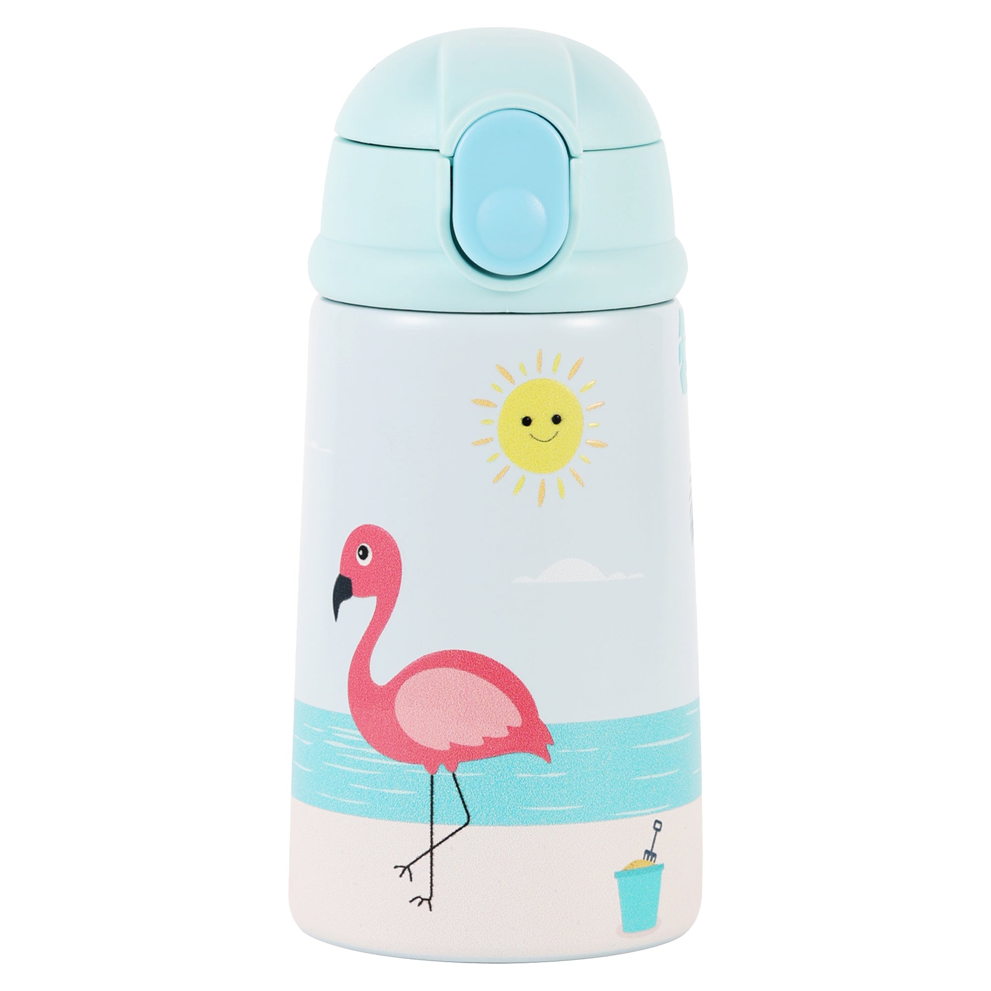 Nuluv Insulated Stainless Steel Straw Sipper For Baby Weaning and Feeding Flamingo 12 Month+