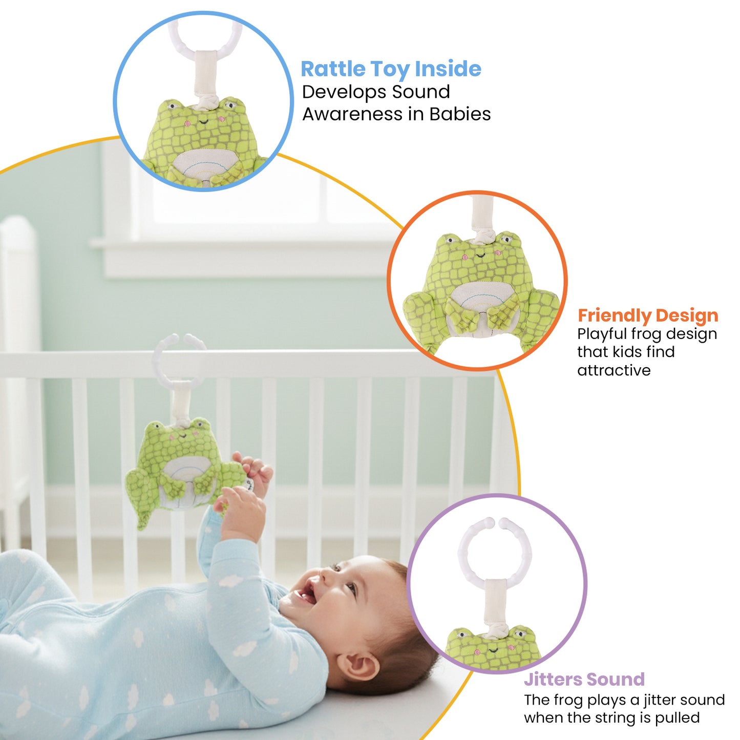 Nuluv Activity Frog Rattle Jittery Toy For Baby