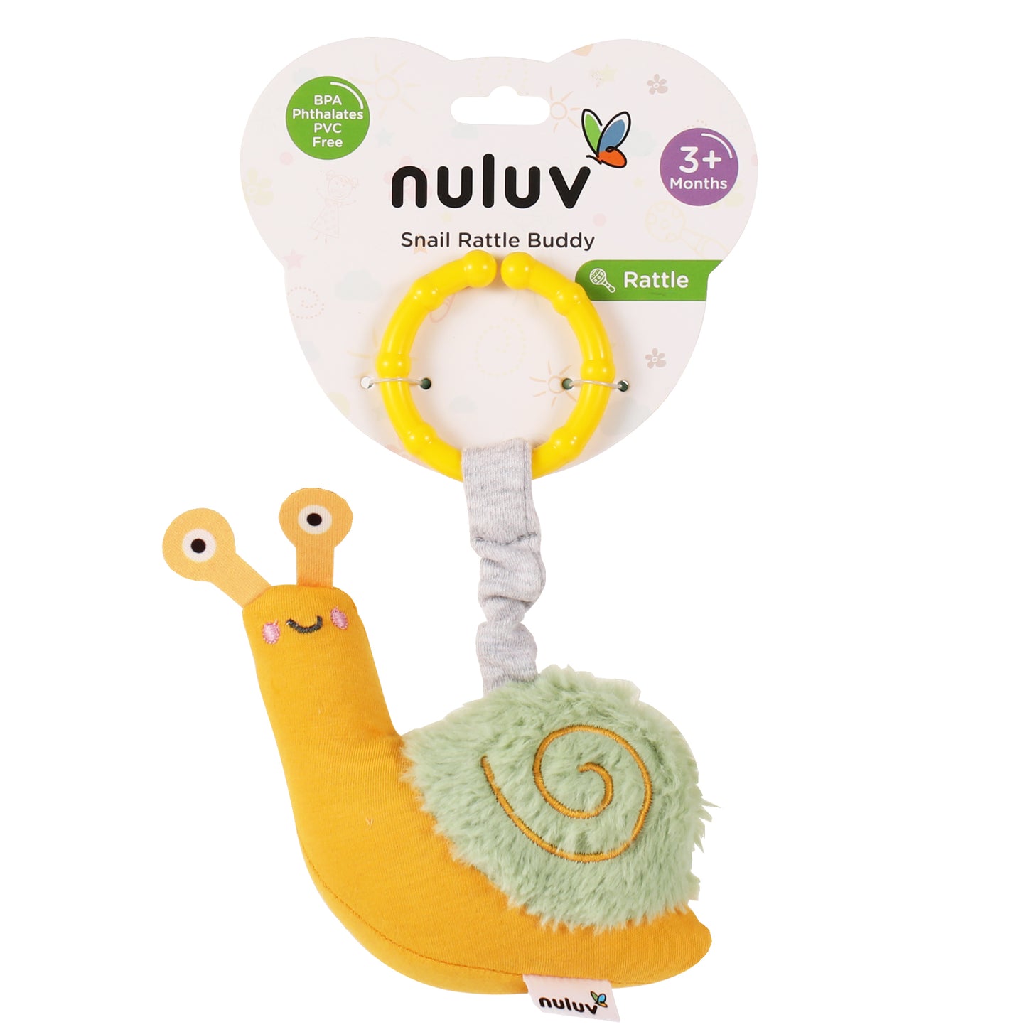 Nuluv Soft Snail Rattle Sound Buddy for Babies 3 Month+