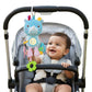 Nuluv Activity Rhino Baby Plush Sensory Stroller Toy with Teether, Crinkle Leaf & Mirror