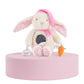 Nuluv Soft Bunny Ring Rattle Toy for Baby with Mirror & Crinkle, Early Development Sensory Toy