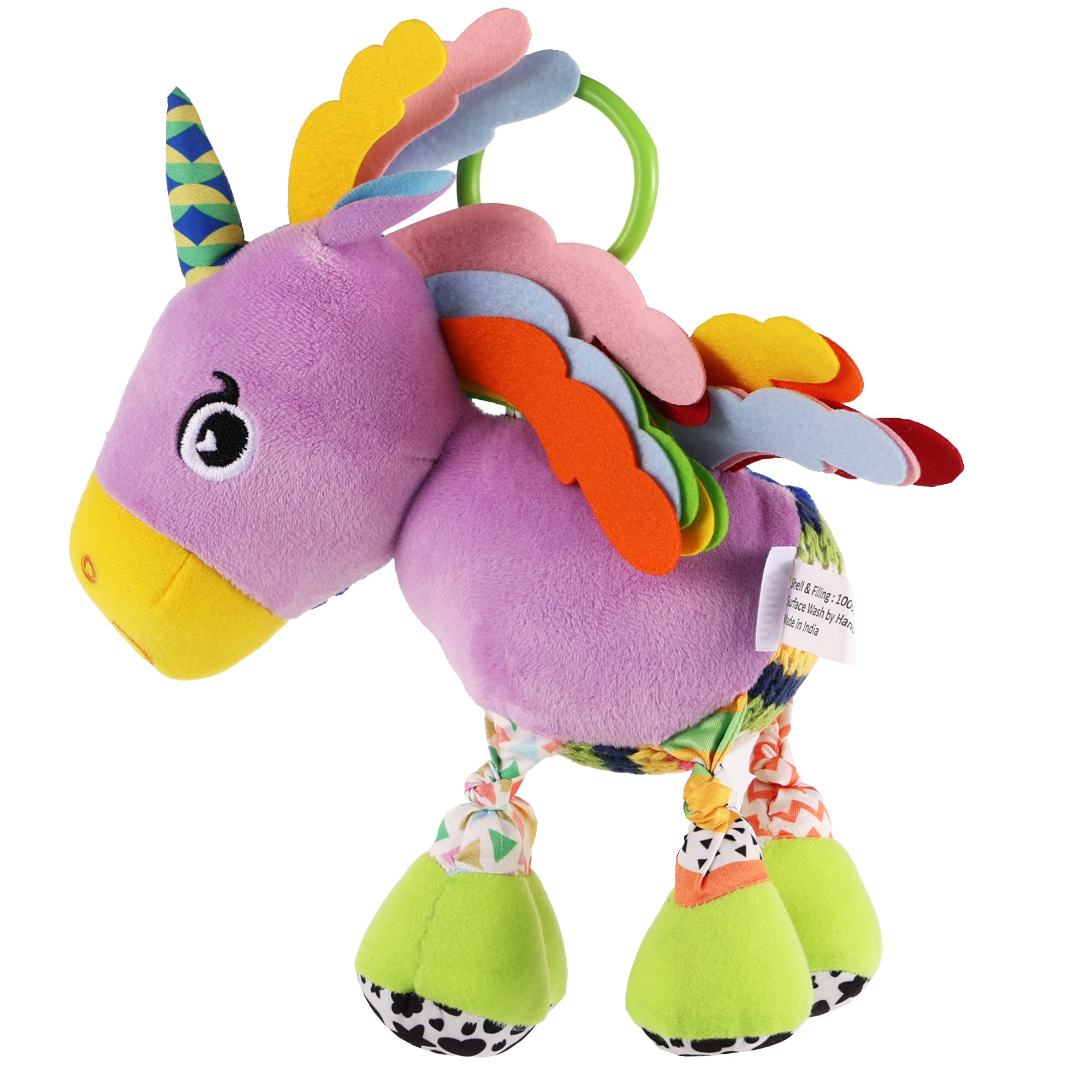 Nuluv Sparkly Unicorn Baby Toy – Rattle & Sensory Plush, 3+ Months