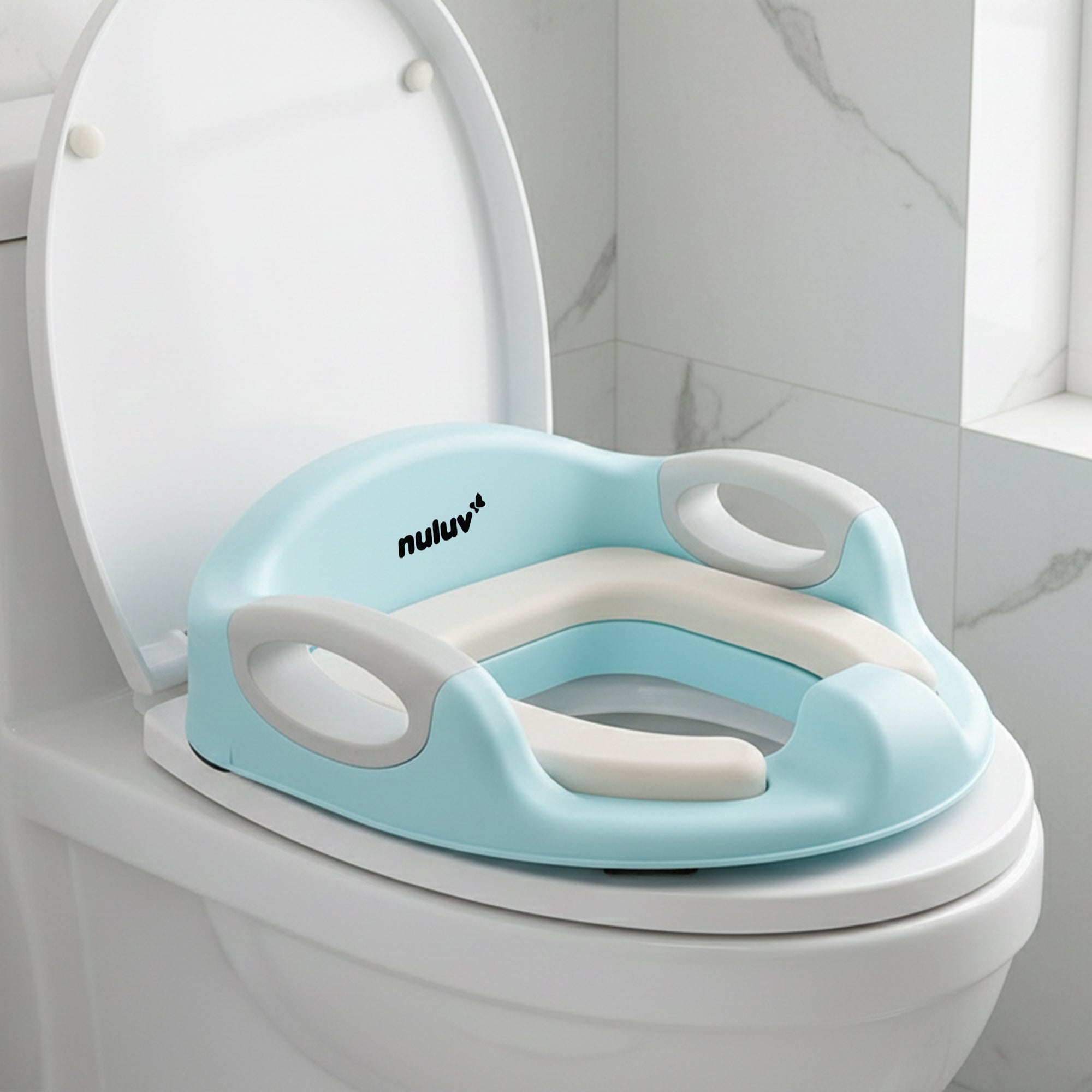Potty Training Seat with Soft Cushion, Non-Slip, Baby-Safe Potty Seat with Handles