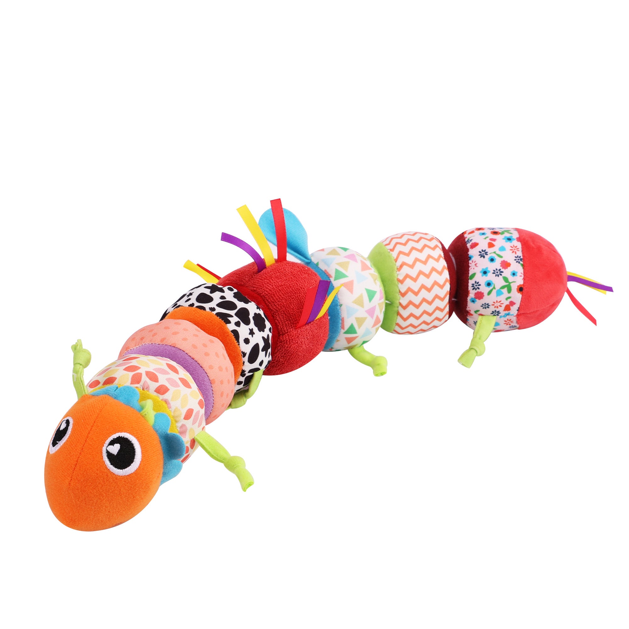 Soft Sensory Caterpillar Toy – Rattle, Crinkle & Mix-and-Match Play