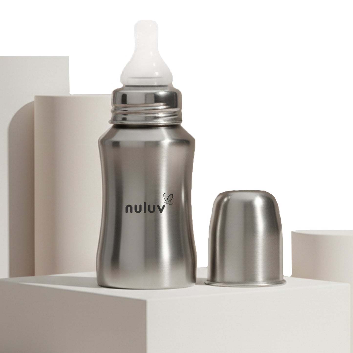Nuluv Nourish+ Stainless Steel Feeding Bottle 140ml