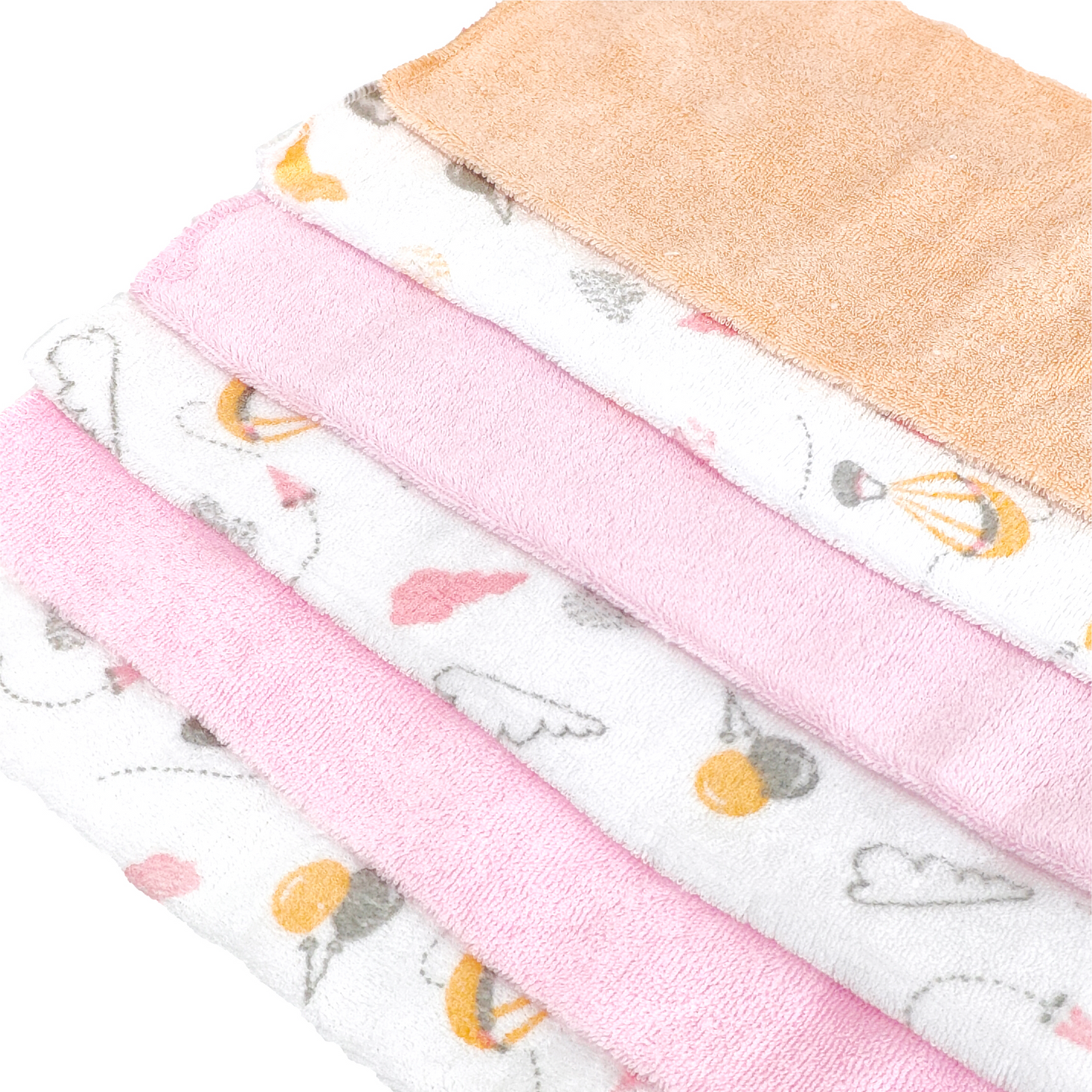 Nuluv Printed baby napkins for Girls - Pack of 6