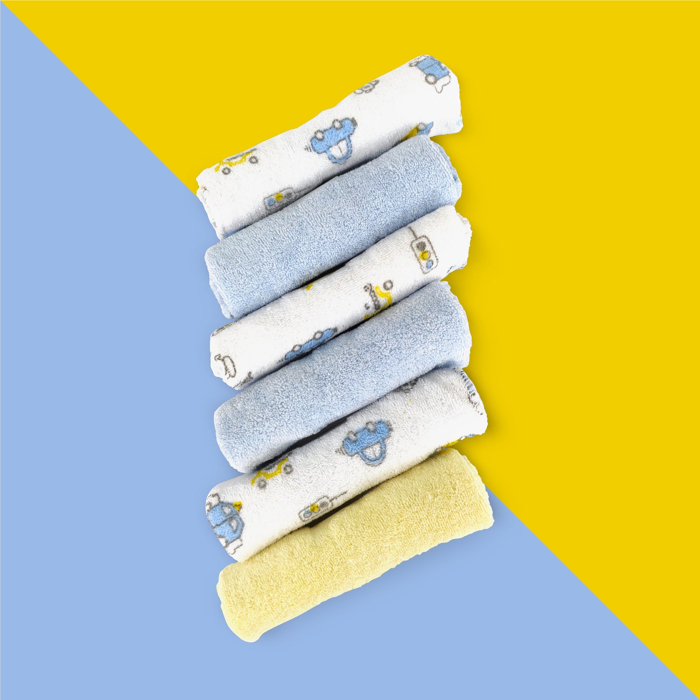 Nuluv Printed baby napkins for Boys - Pack of 6