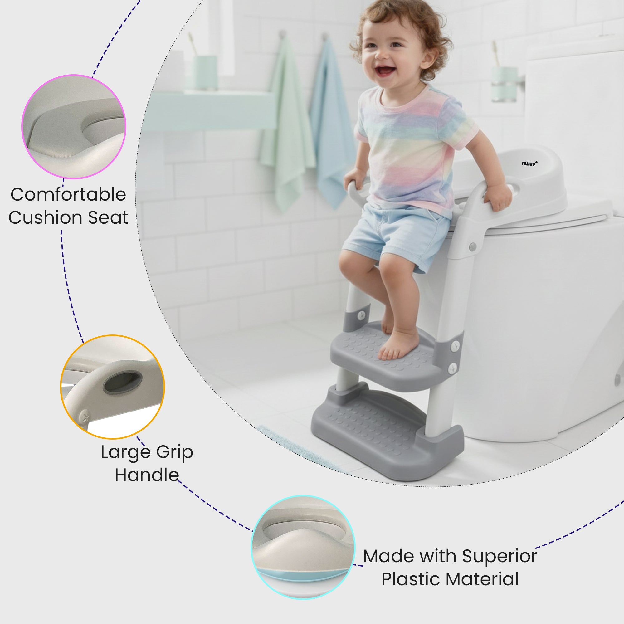Baby Potty Training Seat with Step Ladder For 12+ Months
