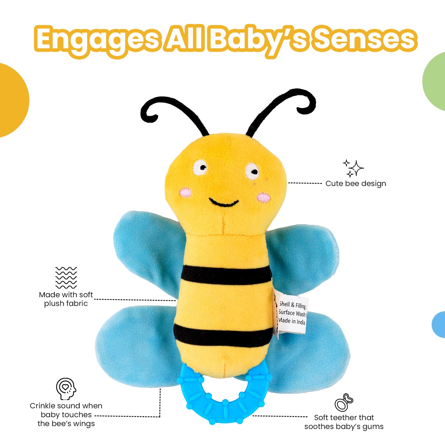 Nuluv Crinkly Bee Baby Sound Toy