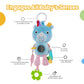 Nuluv Activity Rhino Baby Plush Sensory Stroller Toy with Teether, Crinkle Leaf & Mirror