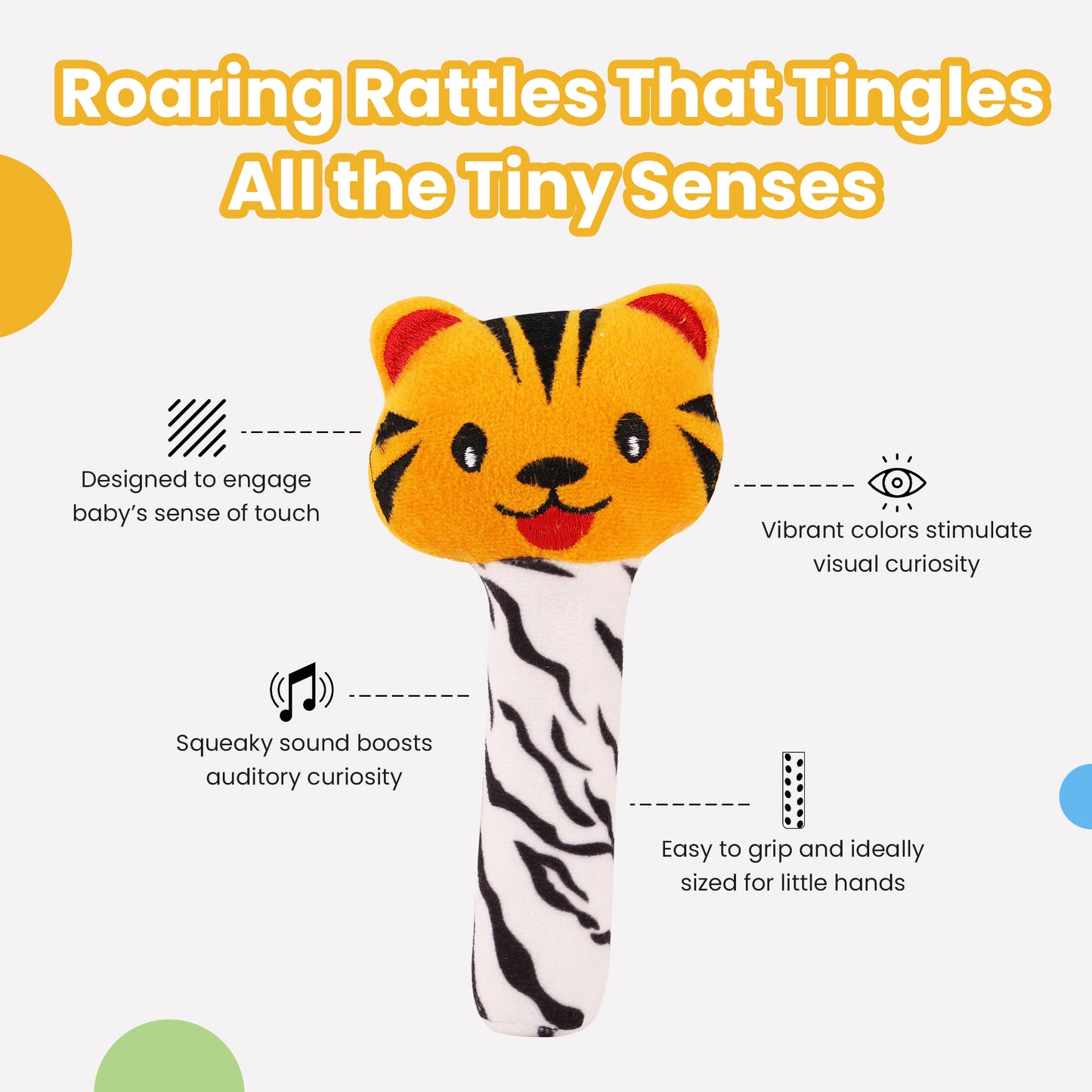 Trots Squeaky toy - Tiger Handle