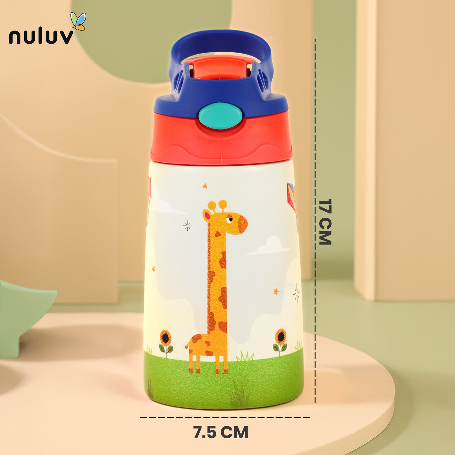 Nuluv Weaning and Feeding Insulated Giraffe Spout Sipper Bottle For Baby