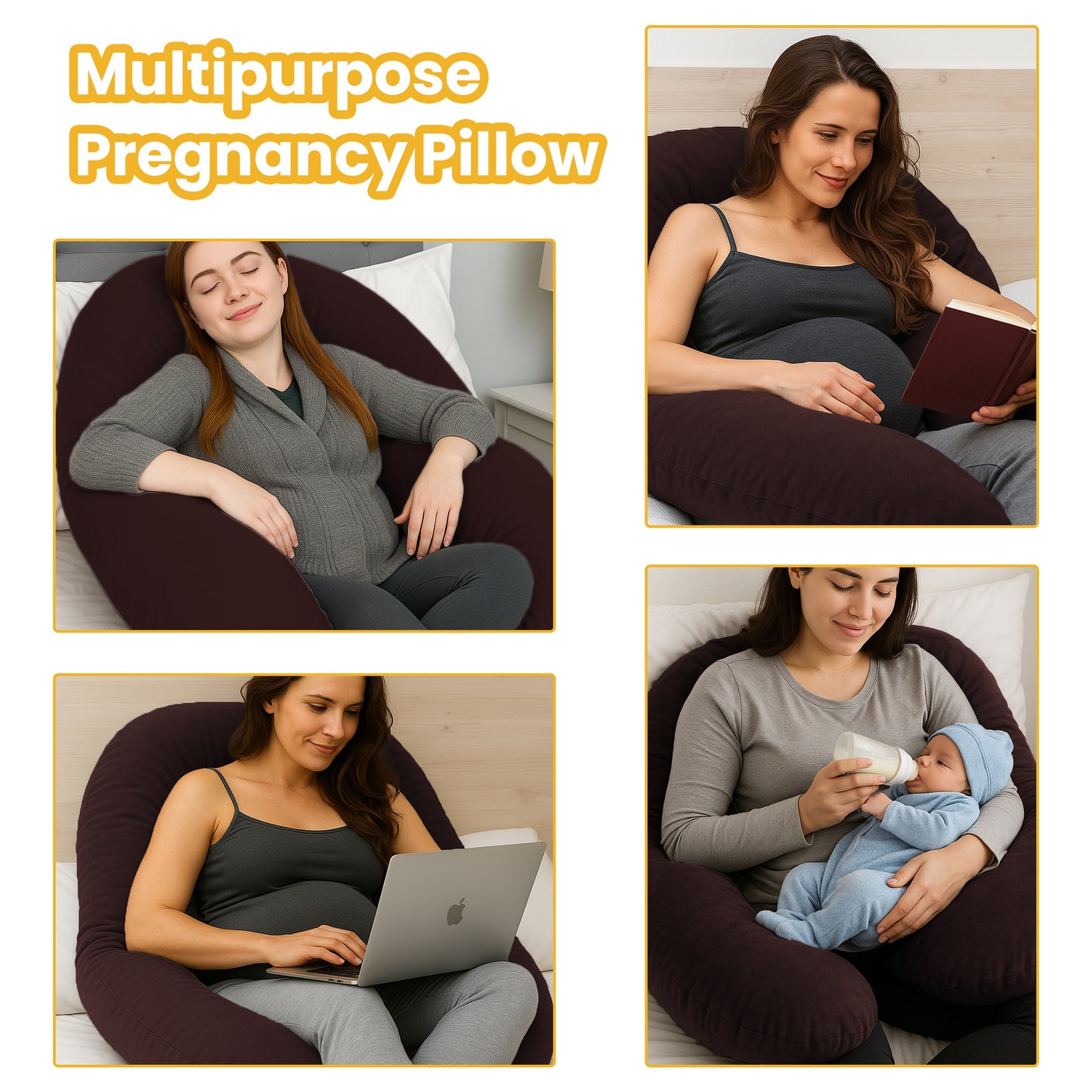 Nuluv Maternity pillow - Dark Brown