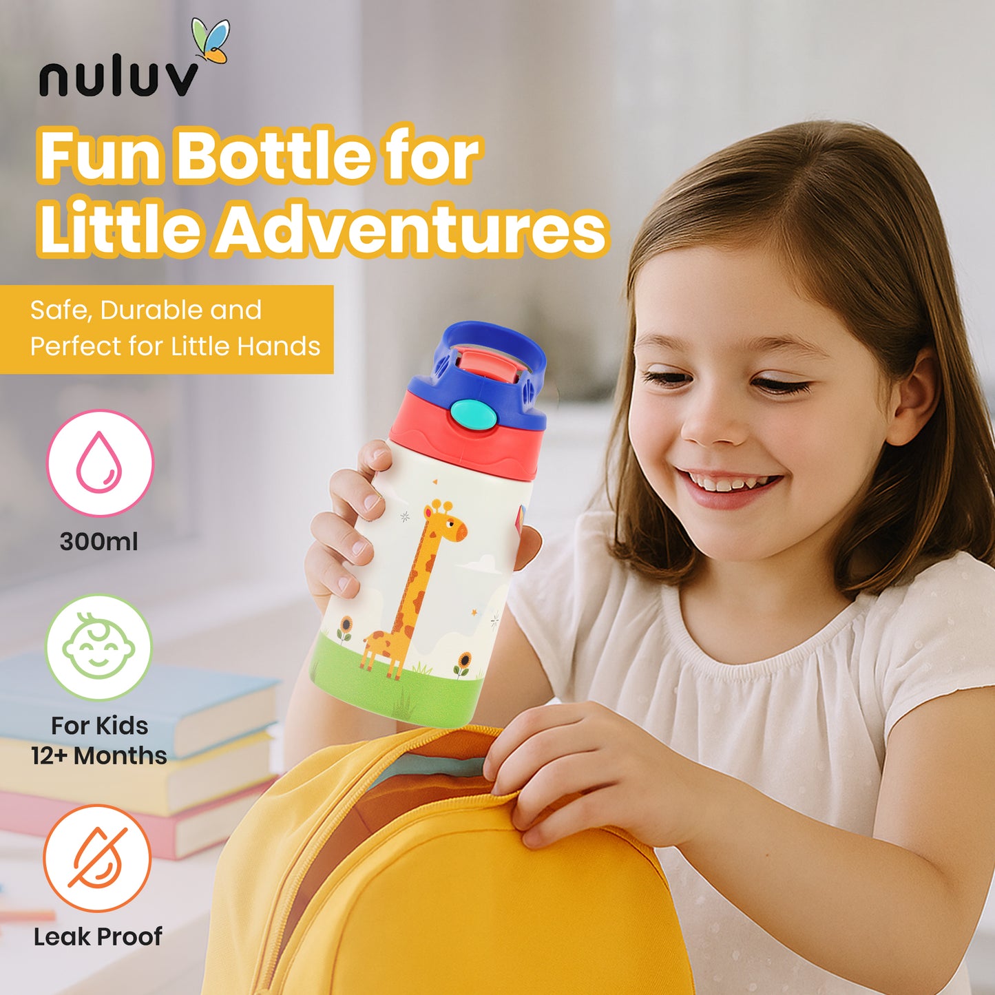 Nuluv Weaning and Feeding Insulated Giraffe Spout Sipper Bottle For Baby