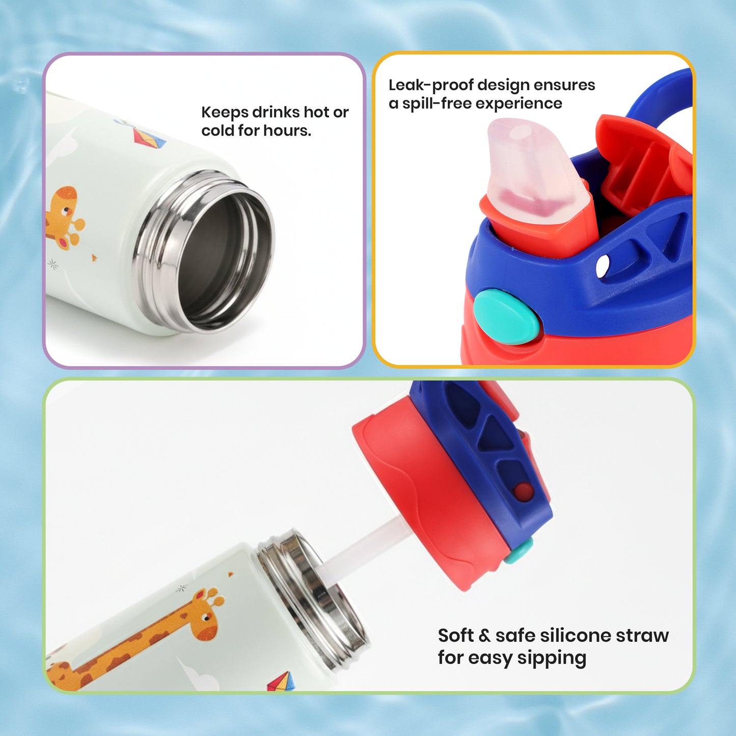 Nuluv Weaning and Feeding Insulated Giraffe Spout Sipper Bottle For Baby