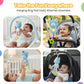 Nuluv Activity Rhino Baby Plush Sensory Stroller Toy with Teether, Crinkle Leaf & Mirror