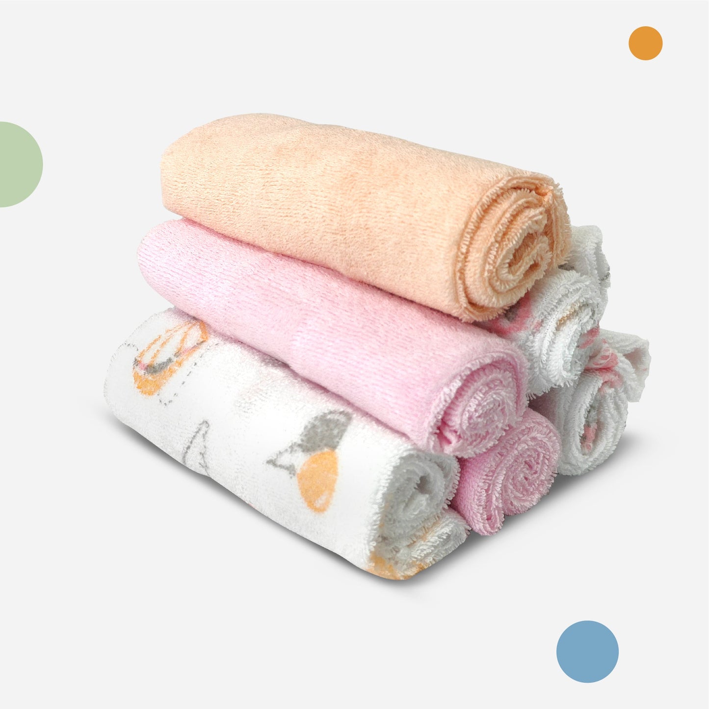 Nuluv Printed baby napkins for Girls - Pack of 6