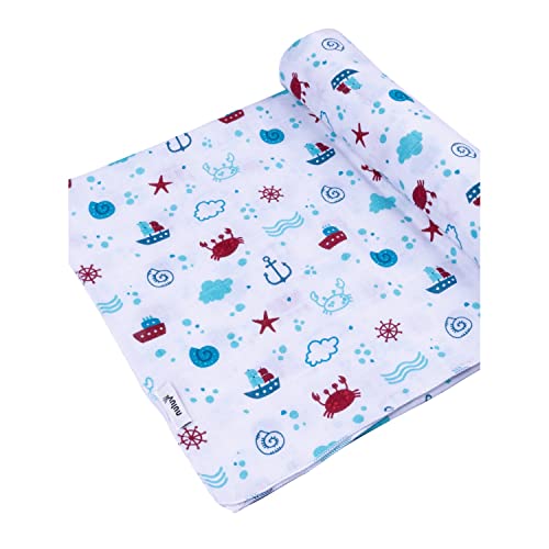 Nuluv Red Anchor Swaddle Soft and Breathable Wrap For Baby, Pack of 2