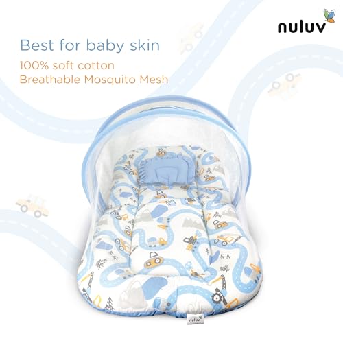Foldable Baby Mosquito Net with Zip | 100% Cotton | Transport Design