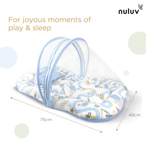 Foldable Baby Mosquito Net with Zip | 100% Cotton | Transport Design