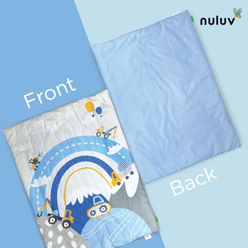 Nuluv Baby Blanket, Quilt for Baby Boys and Girls, 100% Cotton Blanket, Soft and Comfortable, Antimicrobial & Hypoallergenic Filling, 23x36 inches, for Kids Aged 0-9 Months, Transport Design
