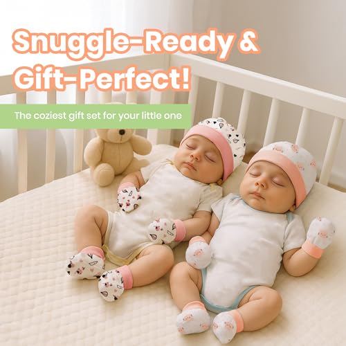 Cap, bootie , Mitten set