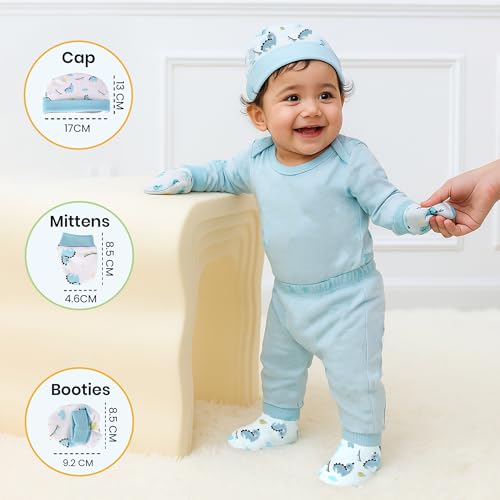 Cap, bootie , Mitten set