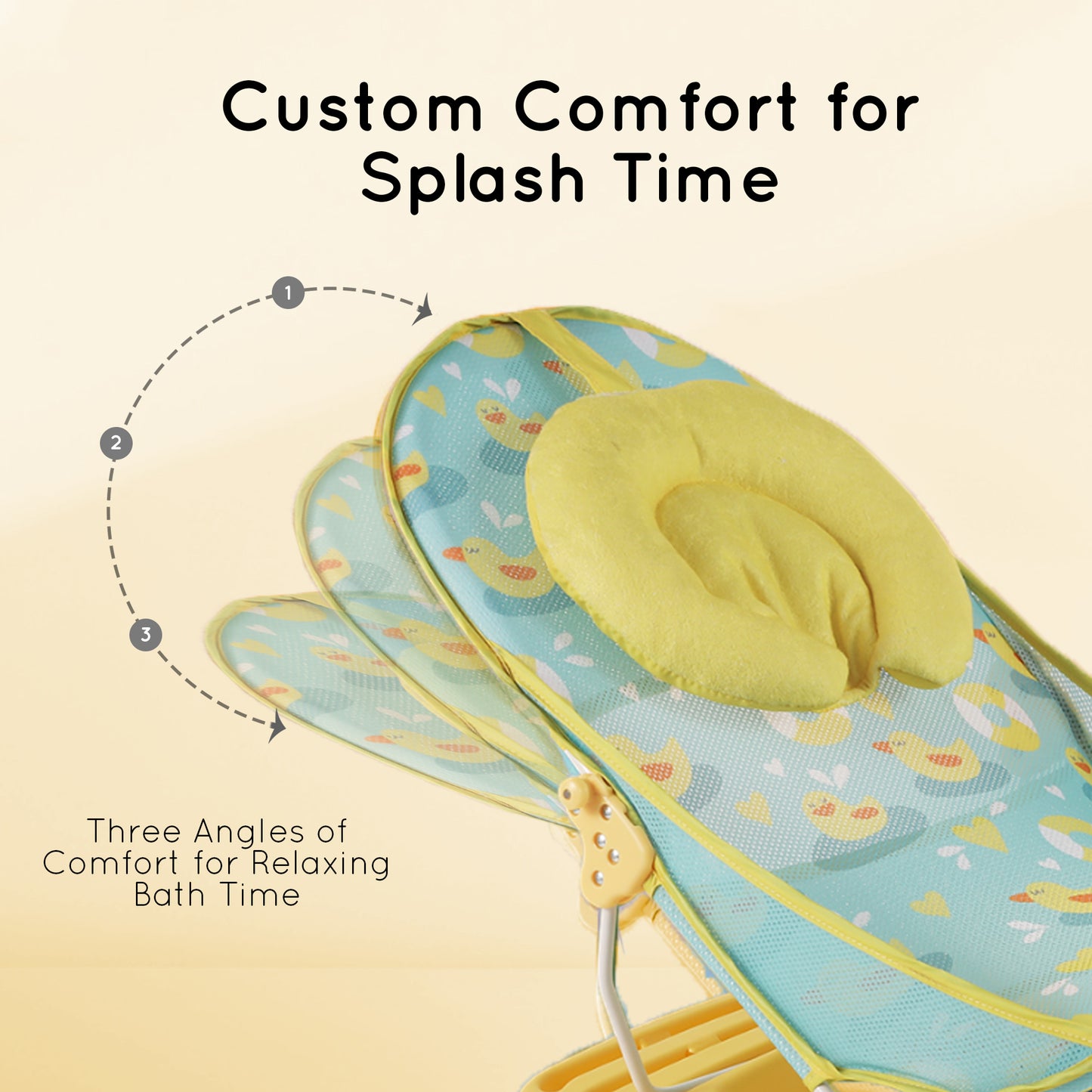 Baby Bather For Newborn Mesh Foldable Bath Chair Infants 0-3 Months