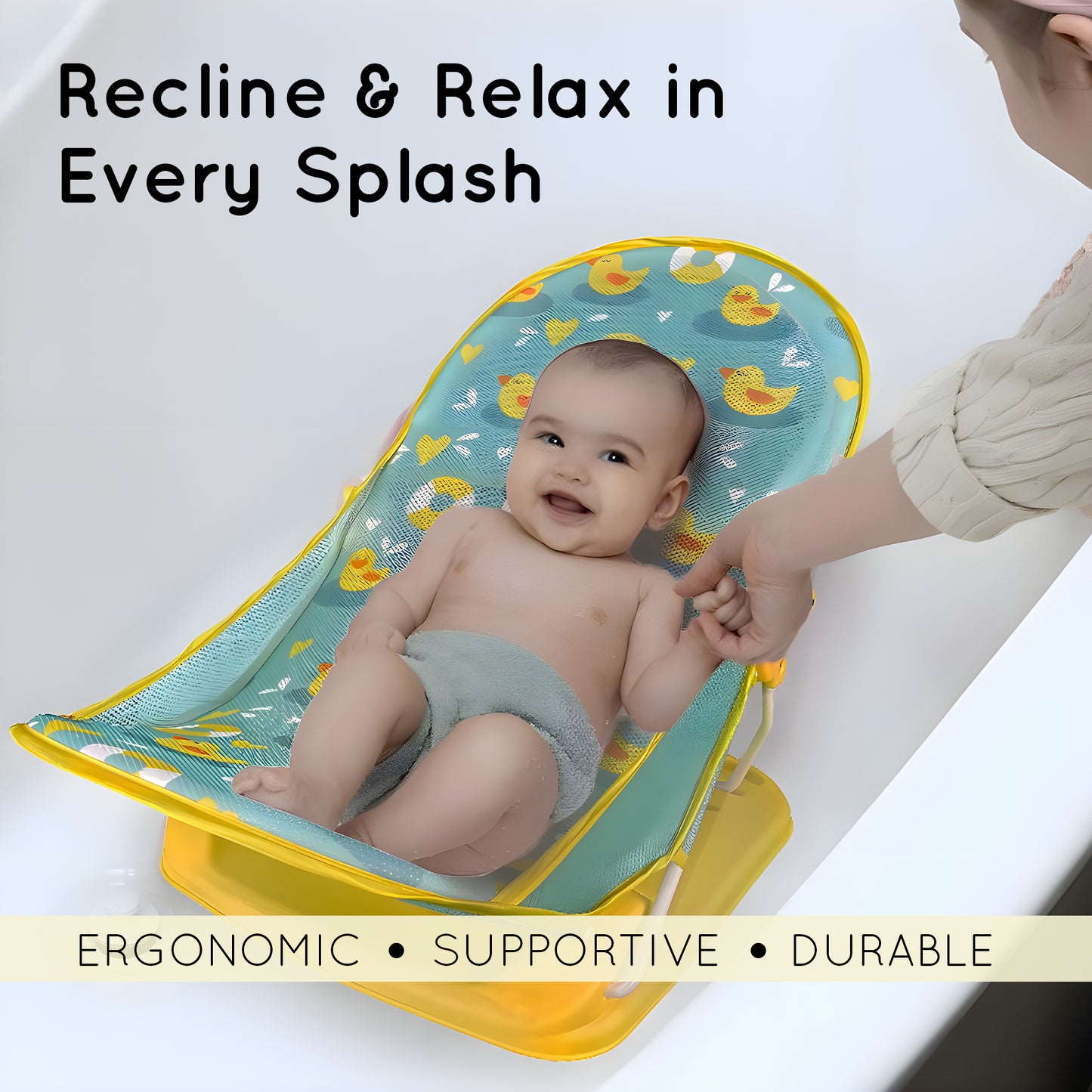 Baby Bather For Newborn Mesh Foldable Bath Chair Infants 0-3 Months