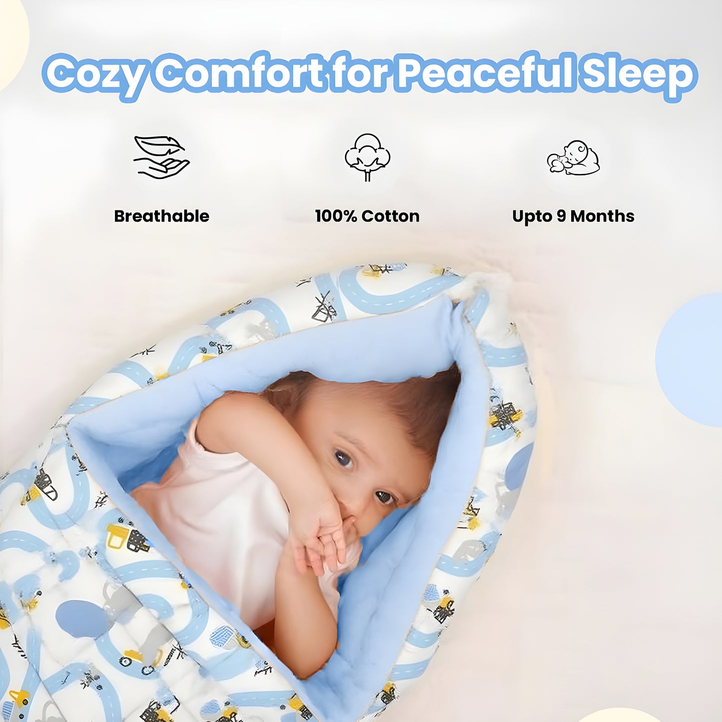 Nuluv Cotton Baby Sleeping Bag & Carry Nest