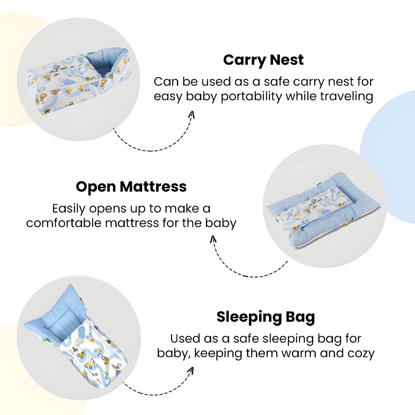 Nuluv Cotton Baby Sleeping Bag & Carry Nest
