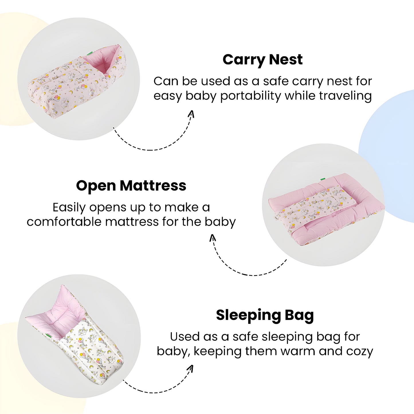 Nuluv Cotton Baby Sleeping Bag & Carry Nest