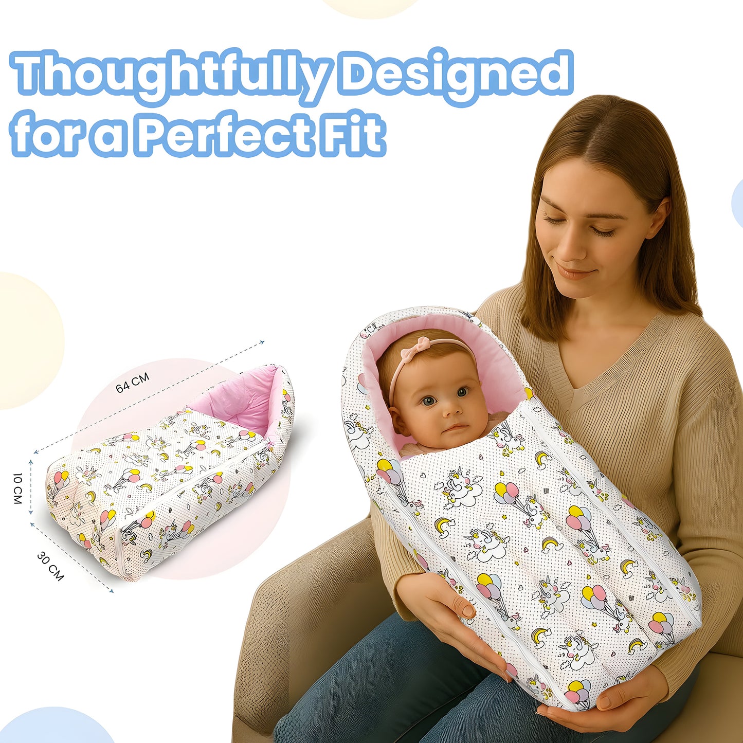 Nuluv Cotton Baby Sleeping Bag & Carry Nest