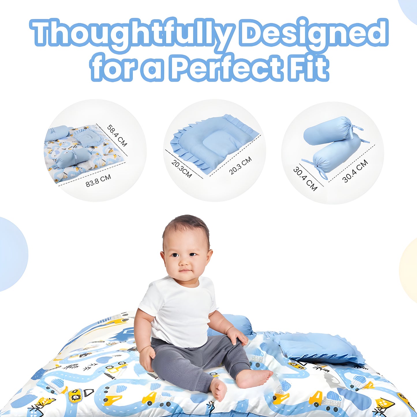 Nuluv Baby Gadda Set, Soft and Breathable Cot Mattress, 100% Cotton Mattress Set, Gadda Set