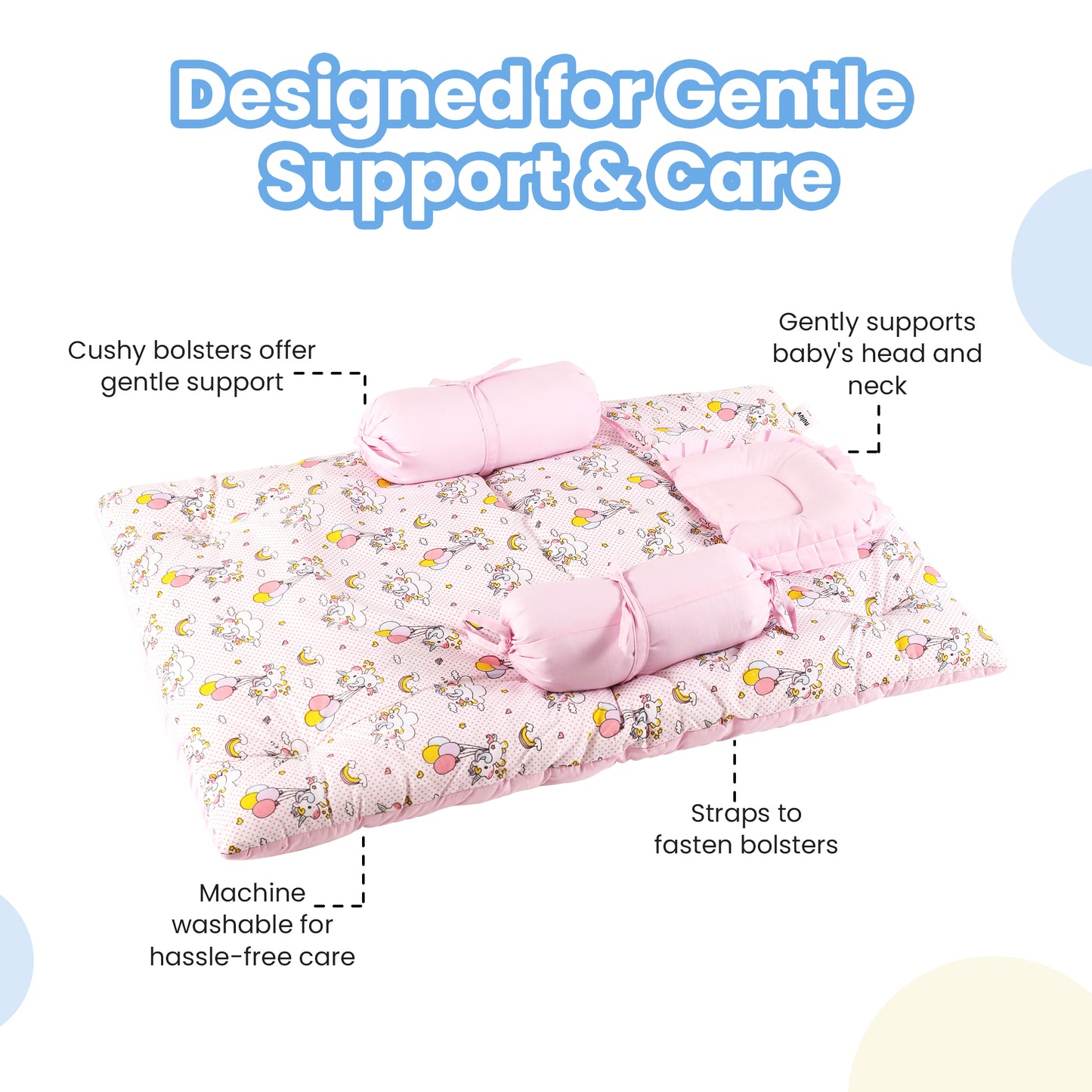 Nuluv Baby Gadda Set, Soft and Breathable Cot Mattress, 100% Cotton Mattress Set, Gadda Set