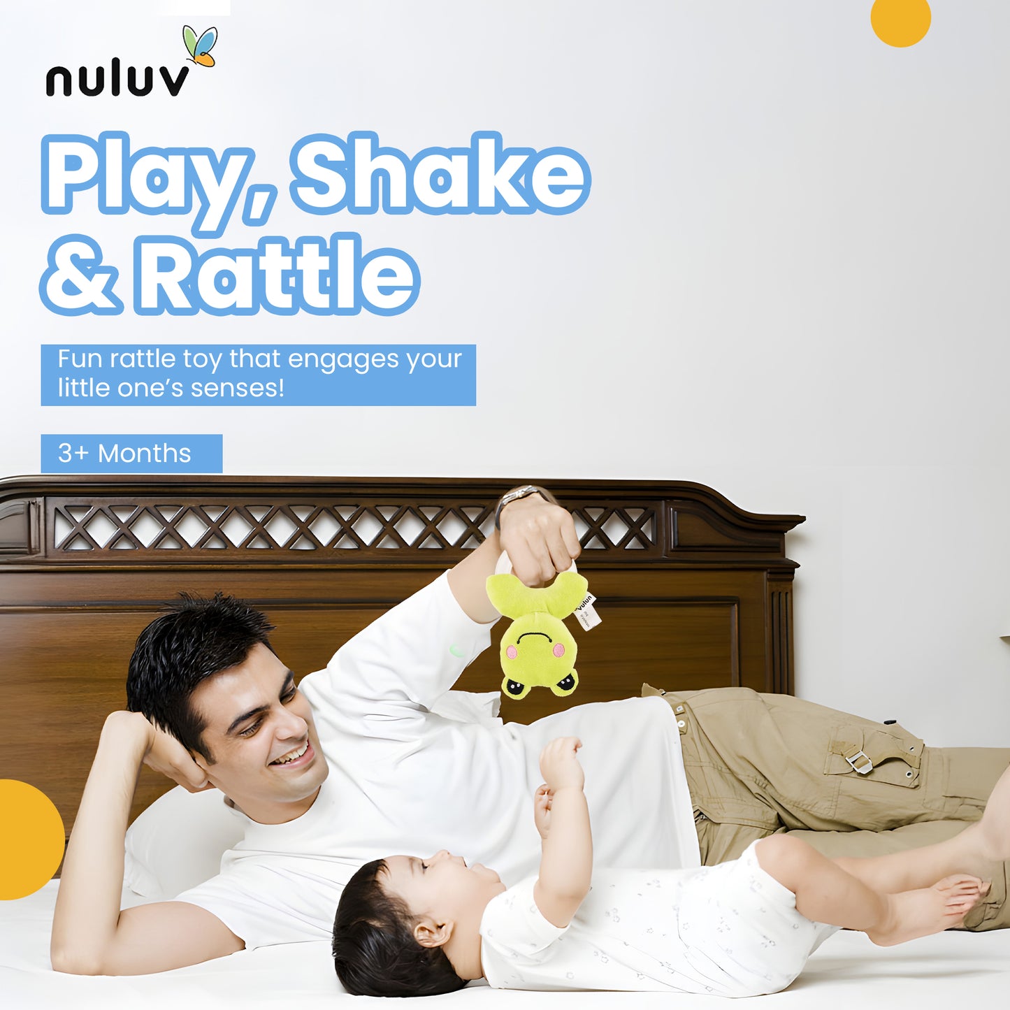 Nuluv Frog Ring Rattle Toy Soft Toy with Sound