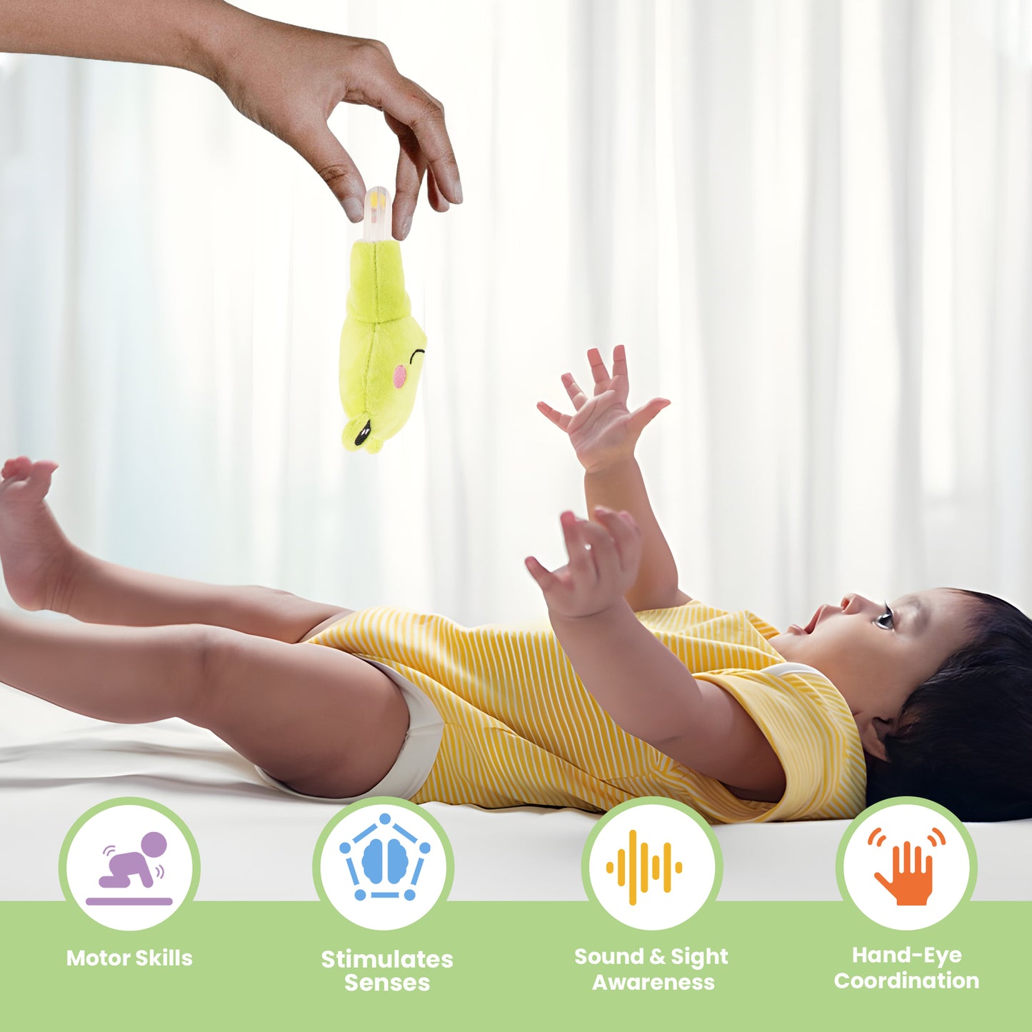 Nuluv Frog Ring Rattle Toy Soft Toy with Sound