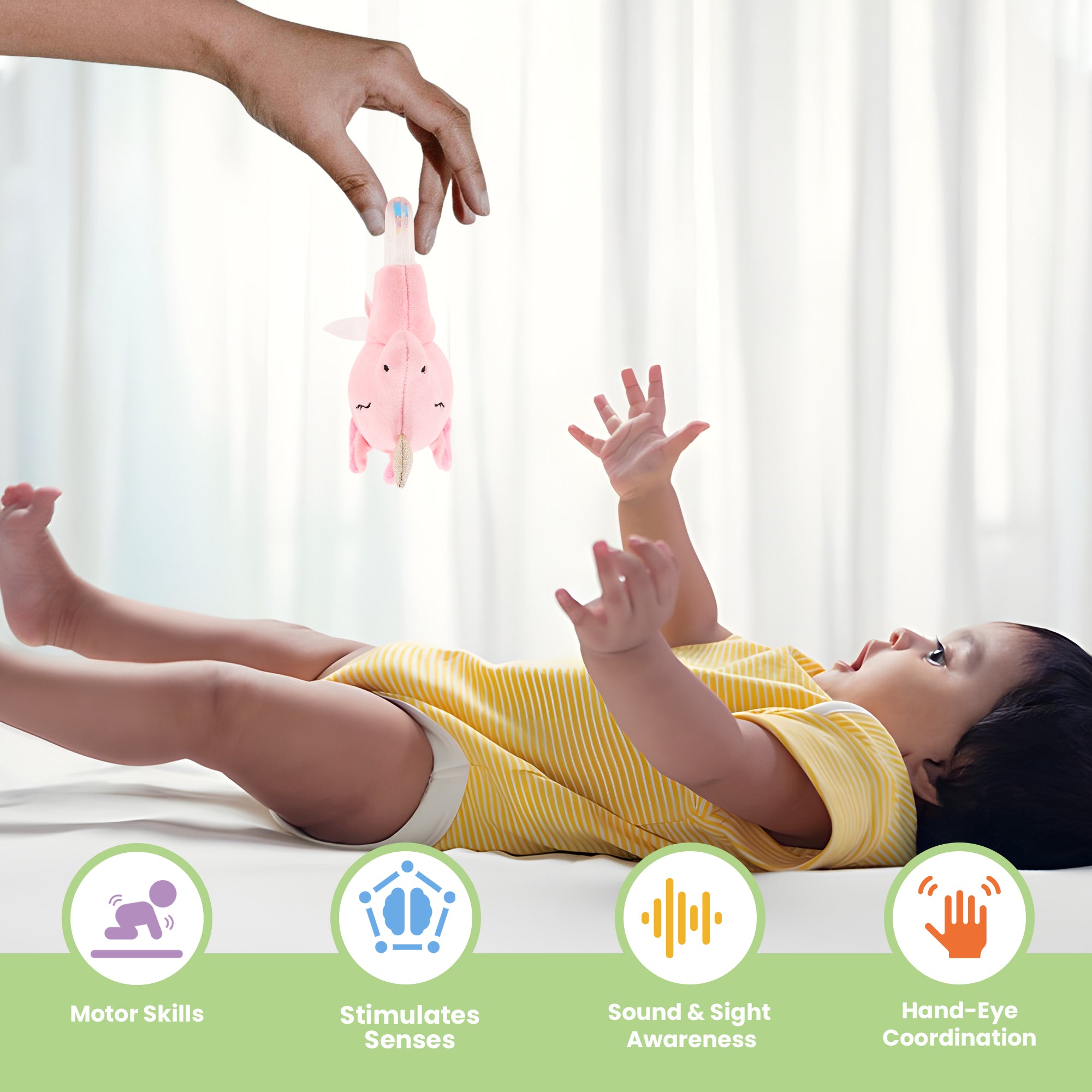 Nuluv Unicorn Ring Rattle Toy for Babies Soft Plush Sensory