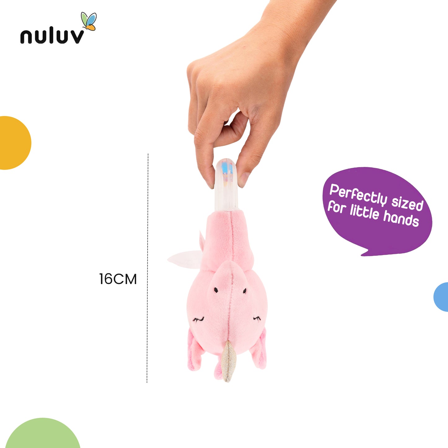 Nuluv Unicorn Ring Rattle Toy for Babies Soft Plush Sensory