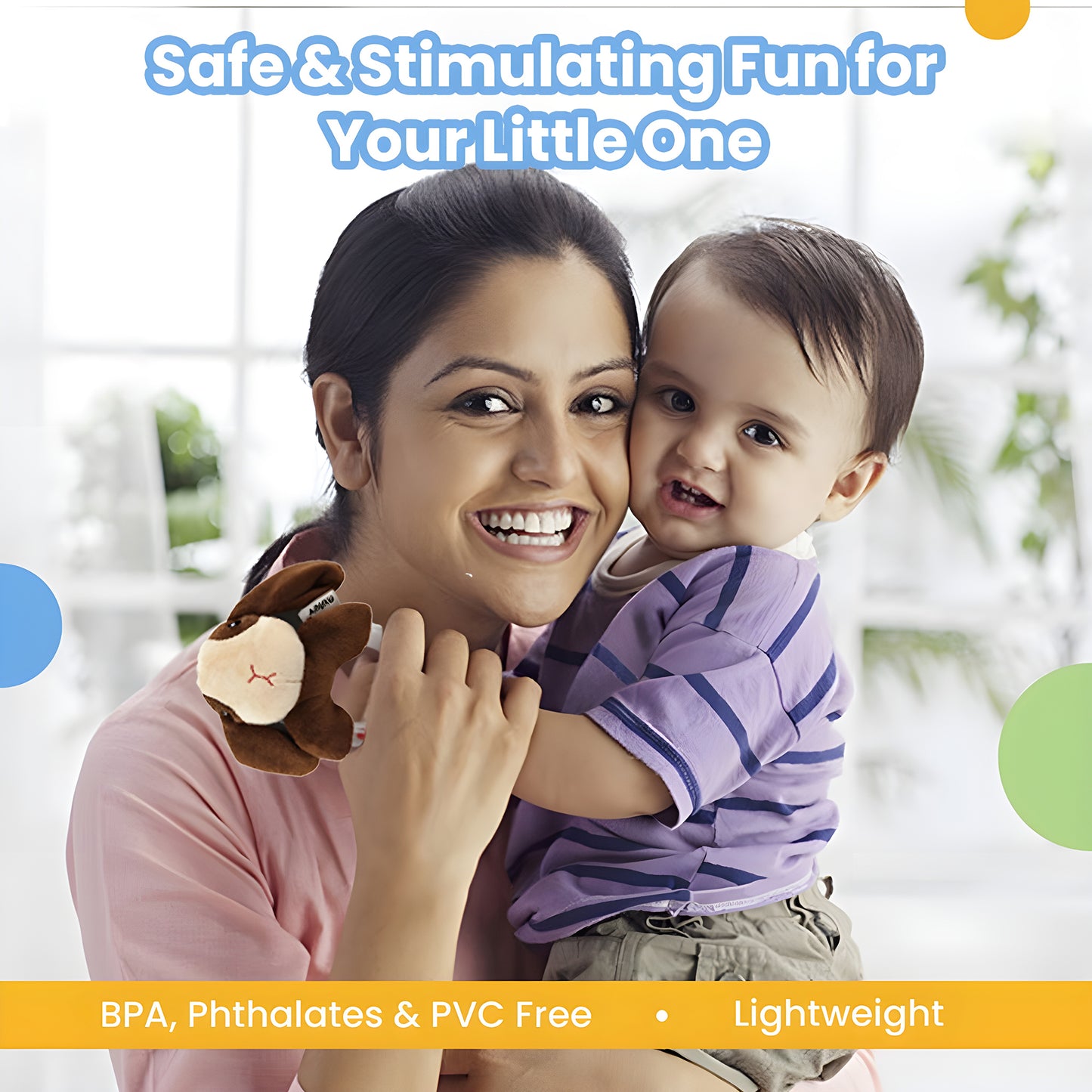 Puppy Rattle Plus Toy, Soft, Colorful Sensory Fun For 3+ Months