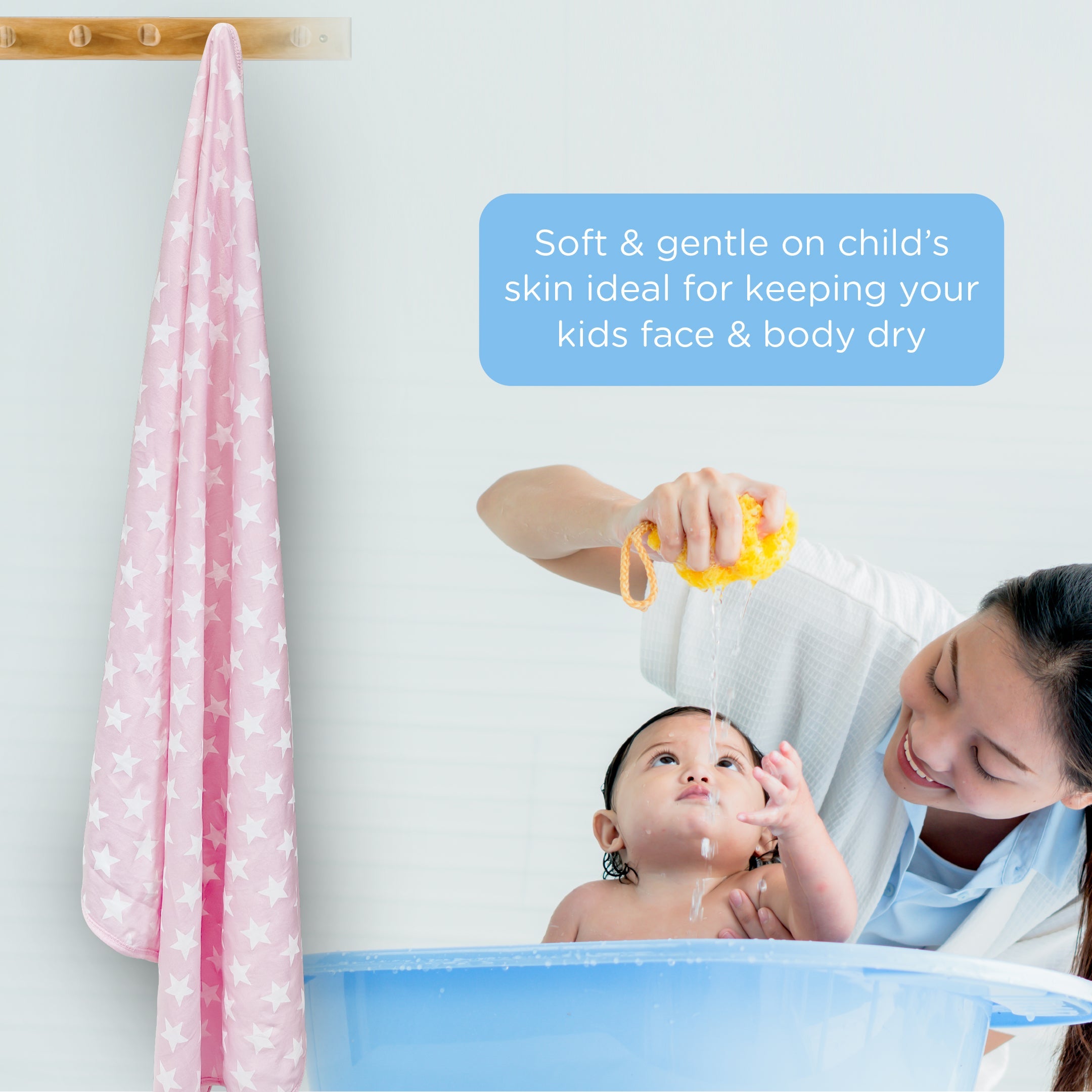 Nuluv Printed baby towel for Girls