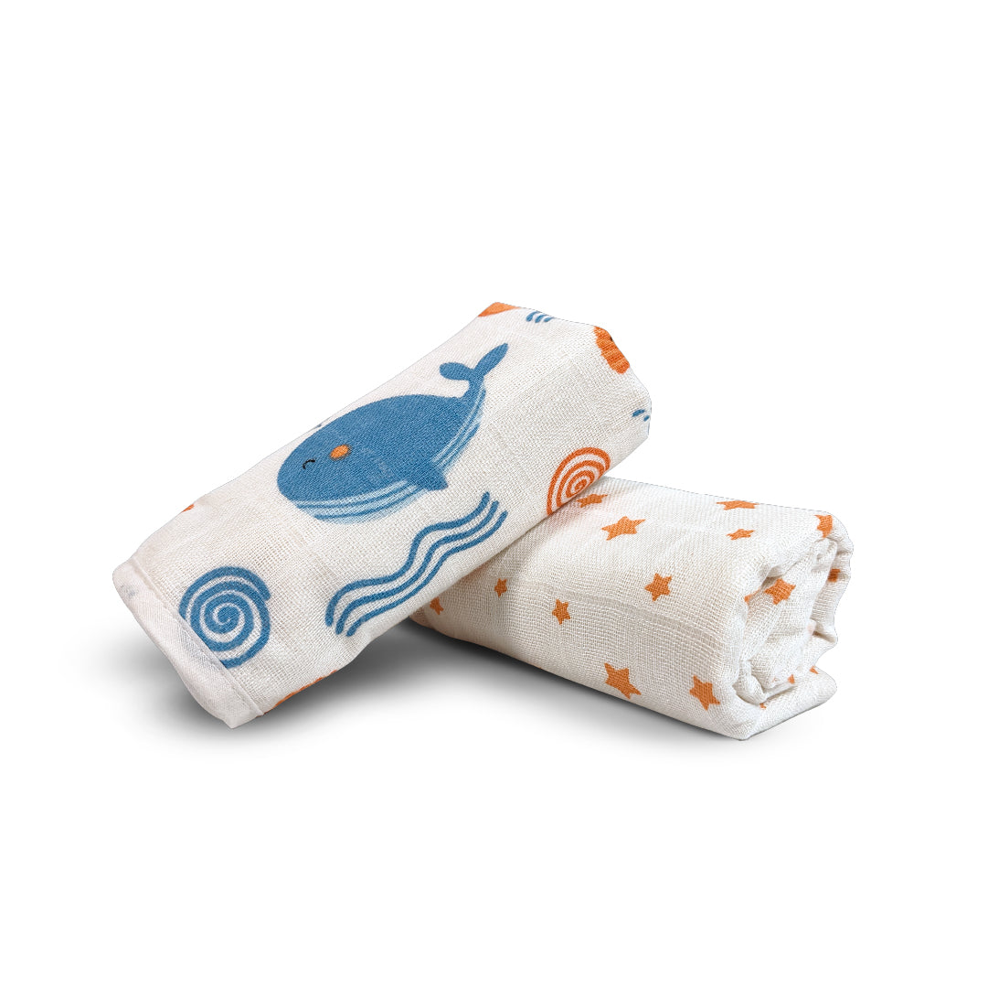 Nuluv Blue Whale Burp Cloth (0 to 6 Months)