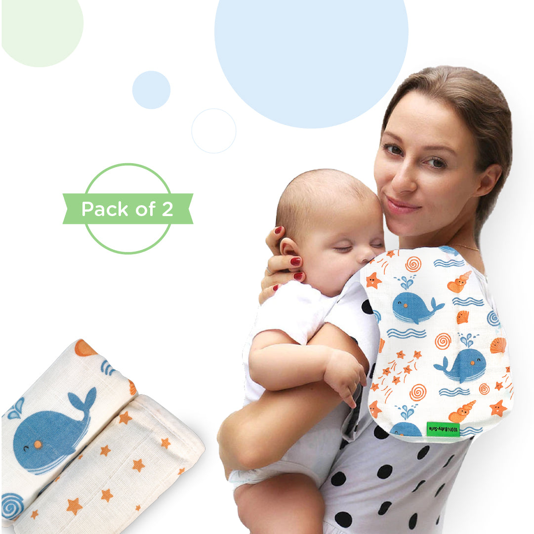 Nuluv Blue Whale Burp Cloth (0 to 6 Months)