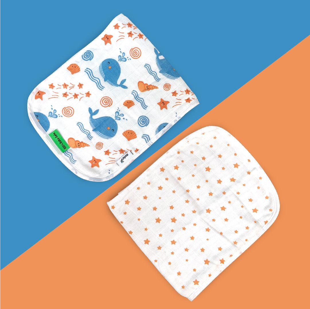 Nuluv Blue Whale Burp Cloth (0 to 6 Months)